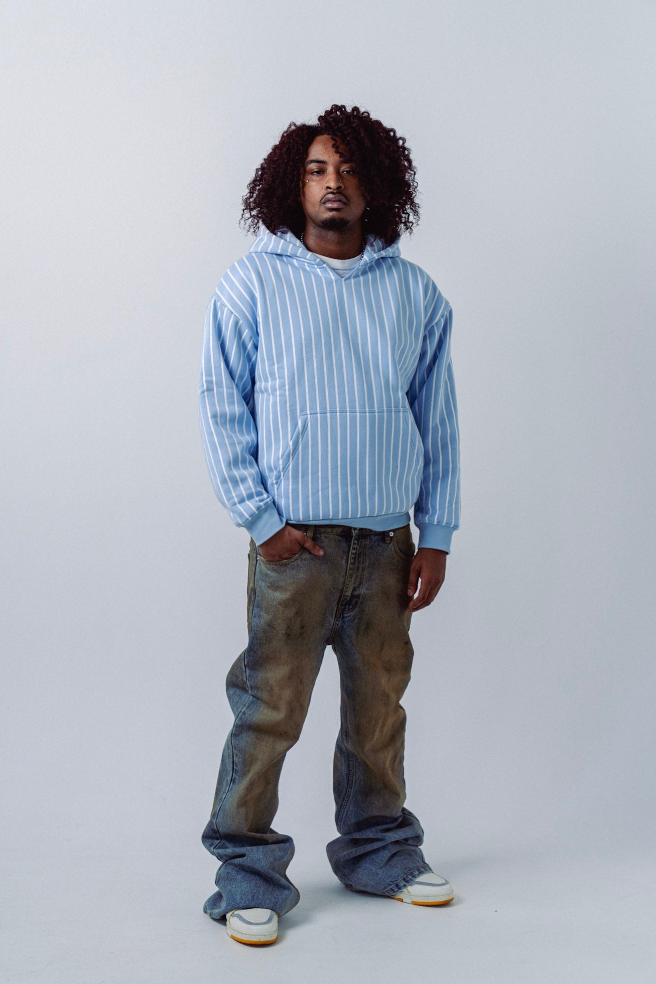 Blanco Pinstripe Hoodie